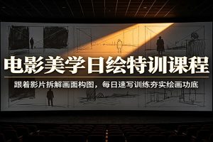 电影美学日绘特训课程：跟着影片拆解画面构图，每日速写训练夯实绘画功底