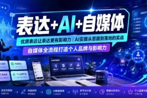 表达+AI+自媒体，优质表达让表达更有影响力|AI实操从思路到落地的实战|自媒体全流程打造个人品牌与影响力