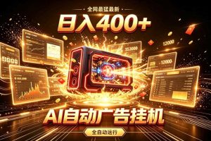 全网最猛最新的AI自动广告挂G，狠收益日入400+，真正做到躺賺式变现【揭秘】