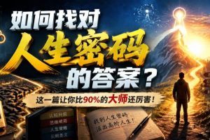 （19601期）付费文章：如何找对人生密码的答案？这一篇让你比90%的大师还厉害！