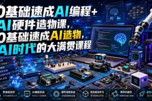 0基础速成AI编程+AI硬件造物课，0基础速成AI造物，AI时代的大满贯课程