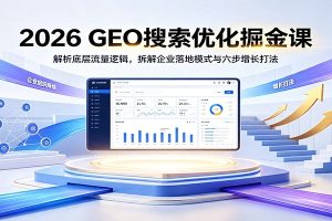 2026 GEO搜索优化掘金课：解析底层流量逻辑，拆解企业落地模式与六步增长打法