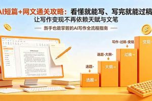 （19655期）AI短篇+网文通关攻略-更新：看懂就能写、写完就能过稿，让写作变现不再依赖天赋与文笔