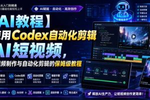 【AI教程】使用Codex自动化剪辑AI短视频,AI视频制作与自动化剪辑的保姆级教程