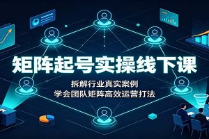 矩阵起号实操线下课：拆解行业真实案例，学会团队矩阵高效运营打法