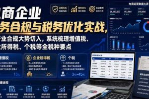 电商企业财务合规与税务优化实战,从行业合规大势切入,系统梳理增值税、企业所得税、个税等全税种要点