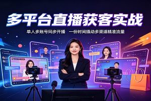 多平台直播获客实战:单人多账号同步开播,一份时间撬动多渠道精准流量