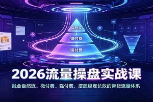 2026流量操盘实战课:融合自然流、微付费、强付费,搭建稳定长效的带货流量体系