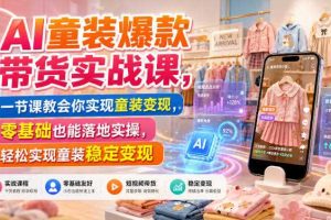 AI童装爆款带货实战课，一节课教会你实现童装变现，零基础也能落地实操
