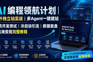 （19787期）AI编程领航计划｜海外独立站实战｜多Agent一键建站｜站点开发测试｜冷启动引流｜数据复盘｜出海变现完整教程
