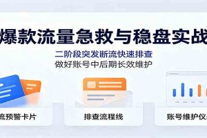 爆款流量急救与稳盘实战:二阶段突发断流快速排查,做好账号中后期长效维护