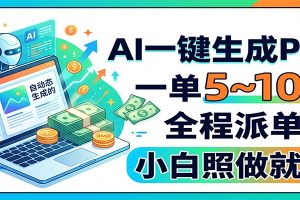 AI一键生成PPT,一单5~10张,全程派单,小白照做就赚