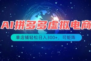 (19866期)最长久稳定的项目——拼多多虚拟电商,矩阵可日入1000+,最适合普通人的项目
