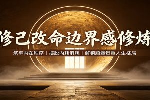 修己改命边界感修炼：筑牢内在秩序，摆脱内耗消耗，解锁顺遂贵重人生格局