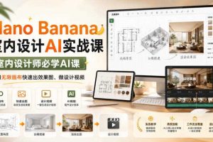 Nano Banana室内设计AI实战课，室内设计师必学AI课，用无限画布快速出效果图、做设计视频