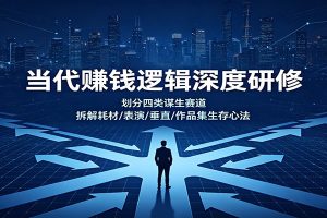 当代赚钱逻辑深度研修:划分四类谋生赛道,拆解耗材/表演/垂直/作品集生存心法
