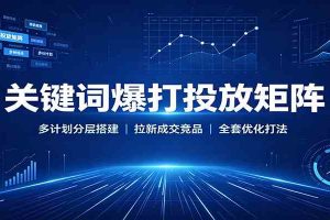 关键词爆打投放矩阵：多计划分层搭建，拉新成交竞品全套优化打法