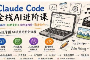 （19735期）Claude Code全栈AI进阶课；AI编程+网站复刻+3D交互网页+影音创作，系统掌握AI项目开发全流程