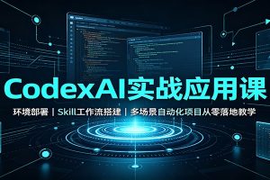 CodexAI实战应用课：环境部署Skill工作流搭建，多场景自动化项目从零落地教学