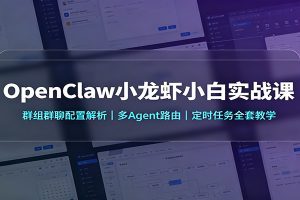 OpenClaw小龙虾小白实战课:群组群聊配置解析,多Agent路由,定时任务全套教学