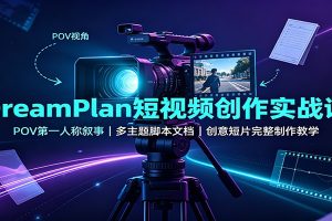 DreamPlan短视频创作实战课:POV第一人称叙事,多主题脚本文档,创意短片完整制作教学