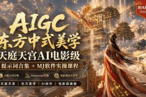 （19998期）AIGC东方中式美学天庭天宫AI电影级提示词合集+MJ软件实操课程