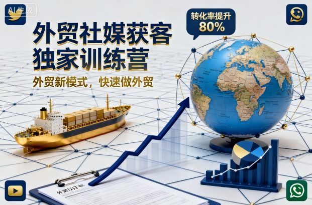 外贸社媒获客独家训练营，外贸新模式，快速做外贸（更新26年08月21日）