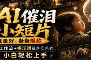 AI催泪小短片，流量好，条条爆款，工作流+提示词统统交给你，小白轻松上手