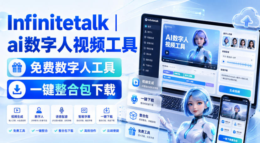 Infinitetalk丨ai数字人视频工具,免费数字人工具,一键整合包下载