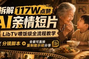 拆解117W点赞AI亲情短片,LibTV喂饭级全流程教学,分镜脚本+全套可直接复制提示词分享
