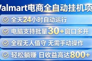 （20033期）Walmart（沃尔玛）浏览全自动挂机项目，单账号日收益20+ 单电脑日收益可达1000+