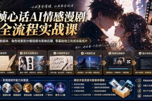 （20036期）帧心话AI情感漫剧全流程实战课：从爆款剧本、角色场景到分镜视频与剪映后期，零基础独立完成动画成片