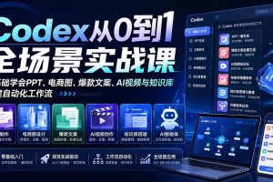 （20041期）Codex从0到1全场景实战课：零基础学会PPT、电商图、爆款文案、AI视频与知识库，搭建自动化工作流