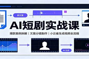 AI短剧实战课:爆款案例拆解,文案分镜制作,小云雀生成视频全流程