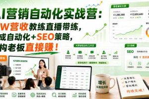 AI营销自动化实战营：百W营收教练直播带练，现成自动化+SEO策略，机构老板直接賺！【原创双语字幕】