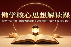 佛学核心思想解读课:解析不常不断,阐释无我缘起,通俗拆解中论八不偈核心要义