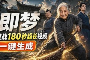 (20112期)即梦挑战180秒超长视频!一键生成3分钟电影?完整制作流程详细分享!