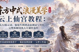 （20147期）东方中式浪漫美学云上仙宫教程：从AI提示词、仙境生图到动态调试与剪辑，完整拆解国风大片制作流程