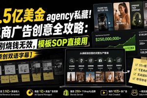 (20170期)2.5亿美金agency私藏!电商广告创意全攻略:告别烧钱无效,模板SOP直接用【原创双语字幕】