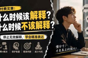 (20223期)付费文章:什么时候该解释?什么时候不该解释?