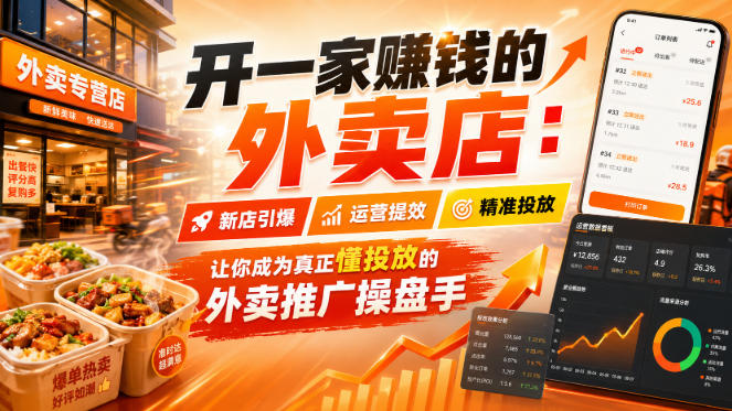 开一家賺钱的外卖店：新店引爆·运营提效·精准投放，让你成为真正懂投放的外卖推广操盘手