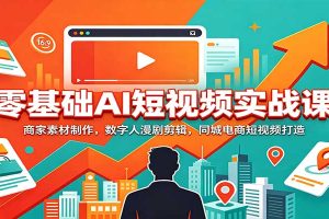 零基础AI短视频实战课:商家素材制作,数字人漫剧剪辑,同城电商短视频打造