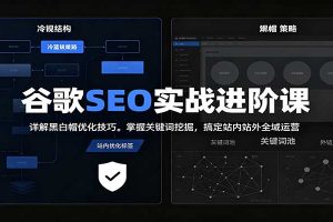 2026谷歌SEO实战进阶课:详解黑白帽优化技巧,掌握关键词挖掘,搞定站内站外全域运营