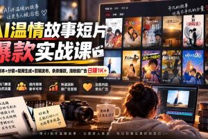 (20477期)AI温情故事短片爆款实战课-更新|选题+剧本+分镜+视频生成+剪辑发布,条条爆款,涨粉接广告日赚1K+