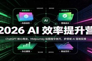 2026 AI效率提升营:ChatGPT核心用法,Midjourney绘图指令技巧,多领域AI落地实操