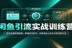 闲鱼引流实战训练营:账号注册权限配置,掌握养号技巧,多套选品上品与日常运营方法
