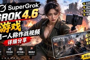 Grok 4.6也能做游戏?第一人称作战视频实测|玩法详细讲解