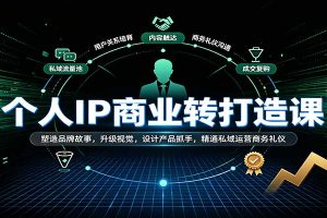 个人IP商业打造课：塑造品牌故事，升级视觉，设计产品抓手，精通私域运营商务礼仪