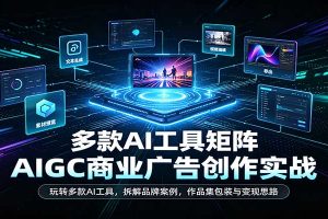 AIGC商业广告创作实战:玩转多款AI工具,拆解品牌案例,作品集包装与变现思路